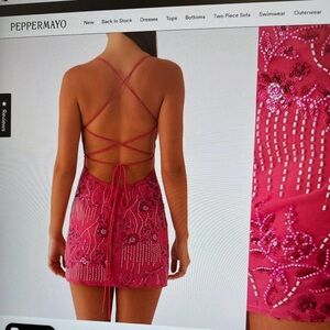 Peppermayo Pink Backless Halter Sundress